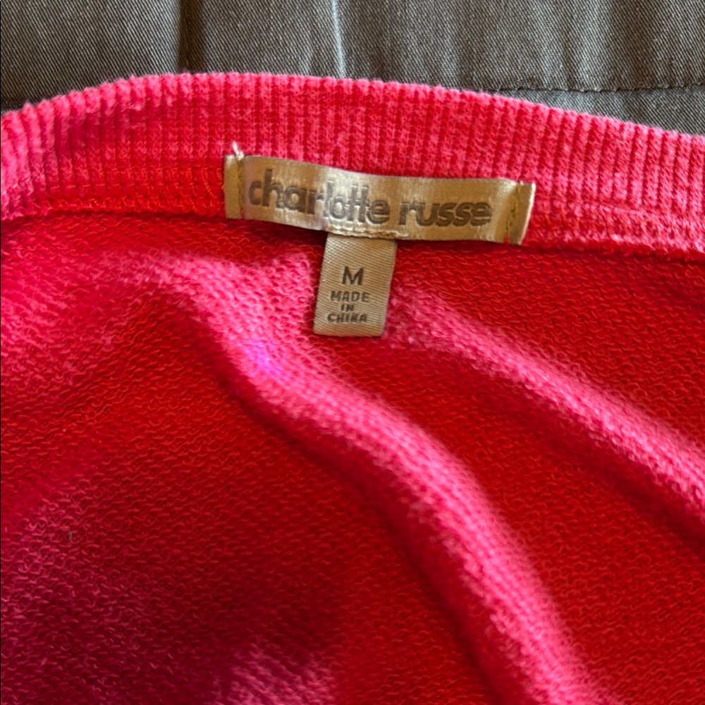 Charlotte Russe Pink Knit Sweater with Ribbed Texture